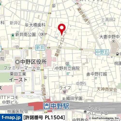 ライオンズマンション中野第五の地図