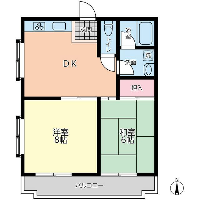 東大和市中央２丁目の賃貸マンションの間取り