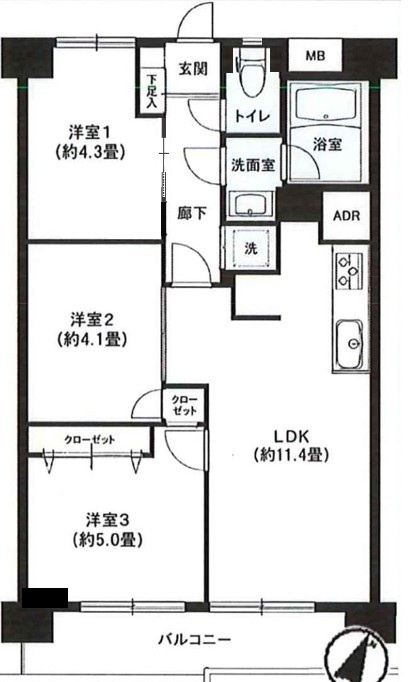 東中野ハイムの間取り
