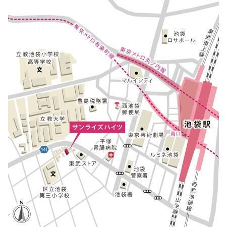 サンライズハイツの地図