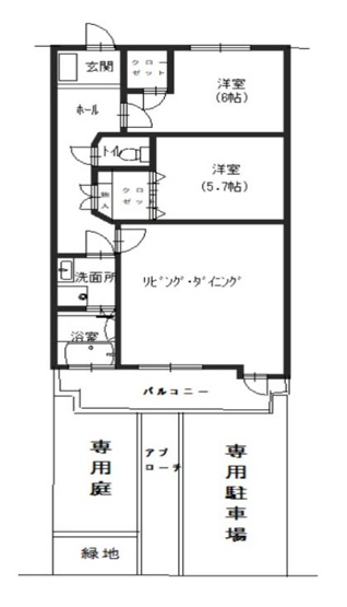 【間取り】 | グローバル淀 | 専有面積57.37㎡