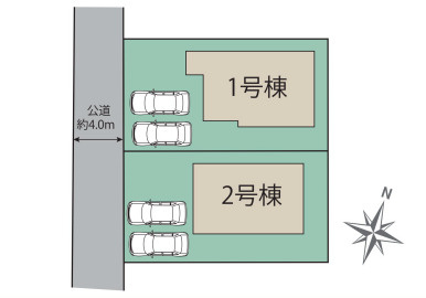 【区画図】 | 福岡市西区泉3丁目　2号棟（全2棟）【仲介手数料無料・0円】 | 区画図です。2号棟