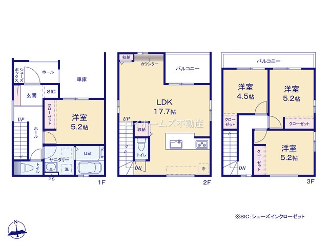【間取り】 | 刈谷市高津波町３丁目401『仲介料無料』新築戸建て | 2号棟