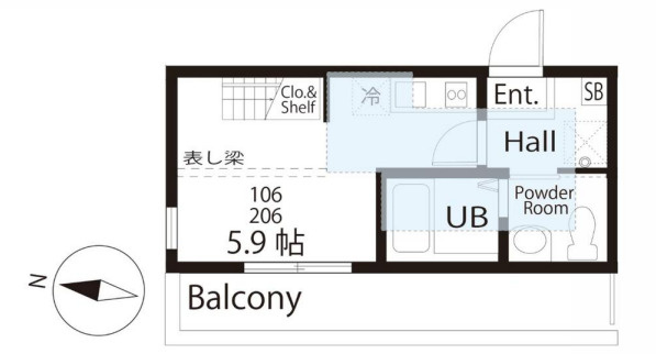 横浜市港北区綱島台のアパートの間取り