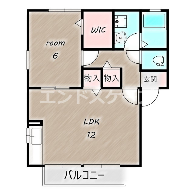 ヴィラ南雲Bの間取り|高崎、前橋エリアのお部屋探しはエンドスケープまで！お客様の理想お聞かせ下さい♪