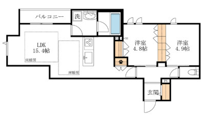 セーナ下馬の間取り|★角部屋2面採光★
