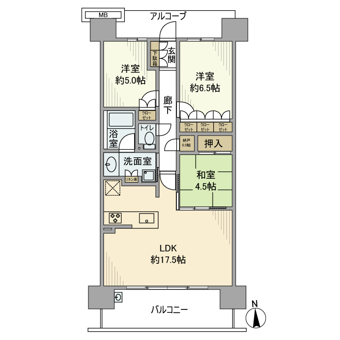 京都桂川つむぎの街ブライトスクエアの間取り