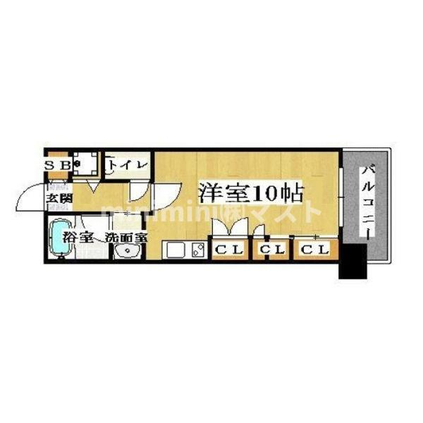 大阪市浪速区稲荷２丁目の賃貸マンションの間取り