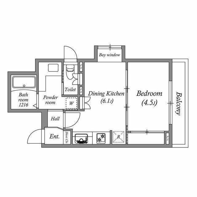 ステーションフロント都立大学の間取り|1DKのお部屋です