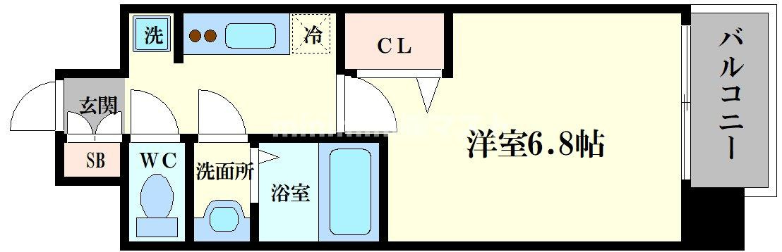 大阪市浪速区敷津西２丁目の賃貸マンションの間取り
