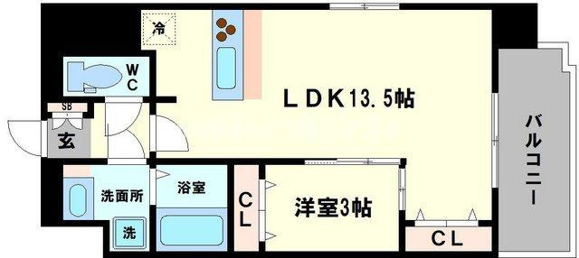 大阪市浪速区大国１丁目の賃貸マンションの間取り