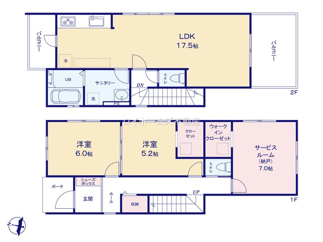 【間取り】 | 名古屋市名東区西山台204『仲介料無料』新築戸建て | 2号棟