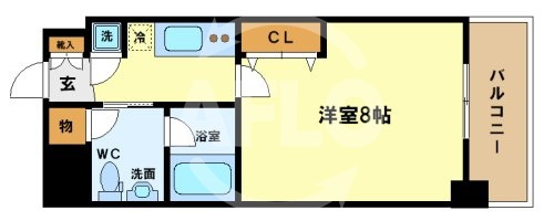 アプリーレ京町堀の間取り|アプリーレ京町堀（旧BPRレジデンス京町堀）　開放感ある間取り