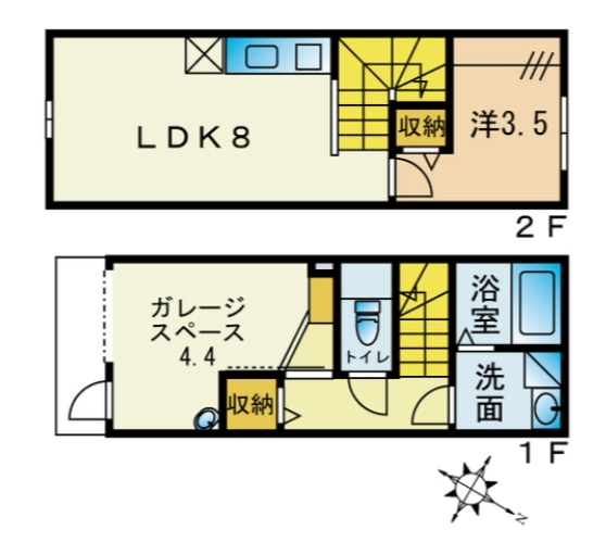 【間取り】 | ＧＡＲＡＧＥ　ＨＡＵＳ　ＫＡＳＵＧＡ