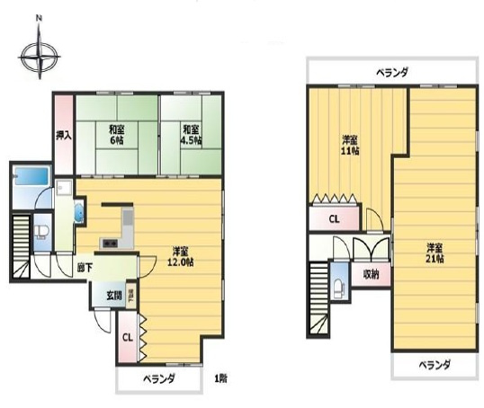 神戸市中央区野崎通２丁目の賃貸マンションの間取り