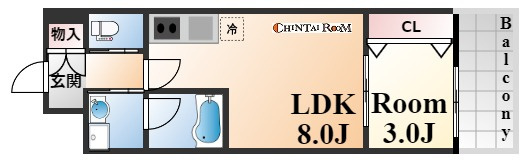 神戸市灘区徳井町４丁目の賃貸マンションの間取り