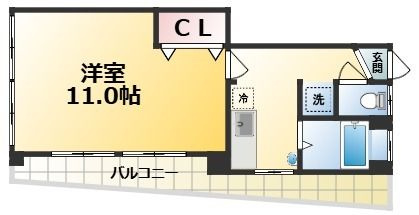 神戸市灘区高徳町４丁目の賃貸マンションの間取り
