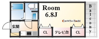 神戸市灘区篠原中町４丁目の賃貸マンションの間取り