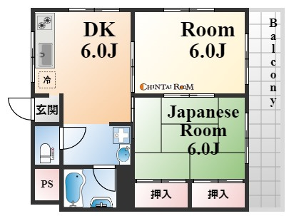 神戸市灘区岩屋中町３丁目の賃貸マンションの間取り