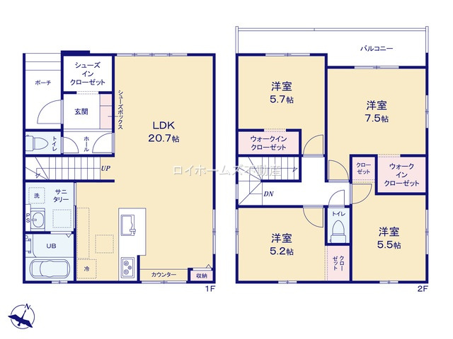 【間取り】 | 名古屋市港区大手町５丁目29-2『仲介料無料』新築戸建て | 2号棟