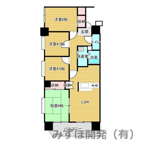 山形市松波4丁目5-1-302号室　ネオハイツ県庁南の間取り