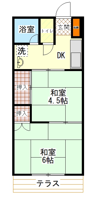柿生コーポの間取り