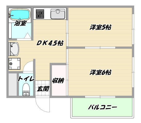 大阪市淀川区東三国６丁目の賃貸マンションの間取り