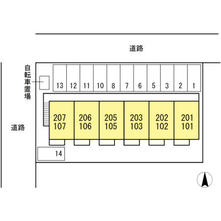 セジュール潮崎の区画図