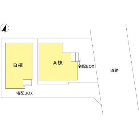 西原町5丁目貸家　B棟の区画図