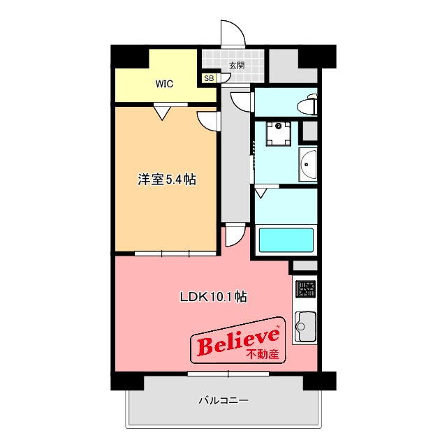 ラフレシーサ医大通りの間取り|使い勝手の良い間取りです♪