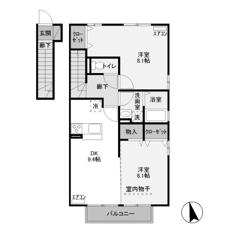 【間取り】 | サンモール B