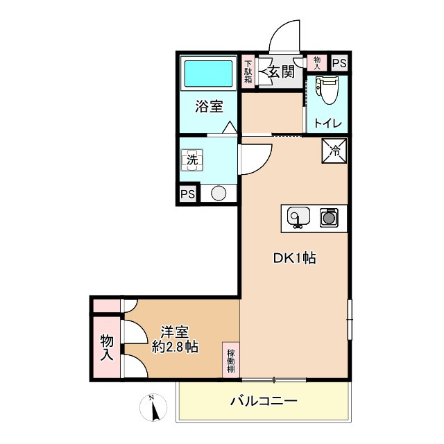 葛飾区亀有１丁目の賃貸マンションの間取り