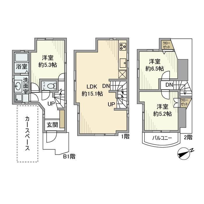 西品川戸建の間取り
