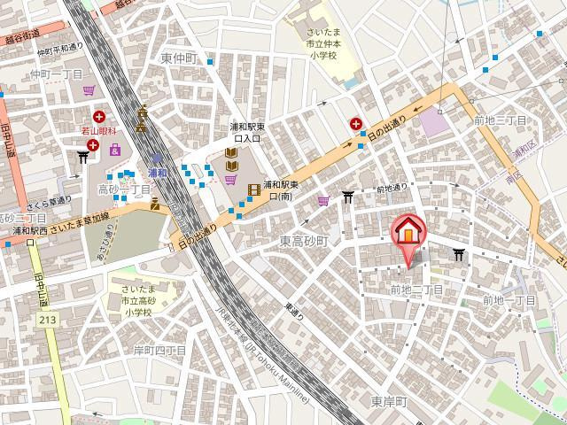 さいたま市浦和区前地２丁目のアパートの地図