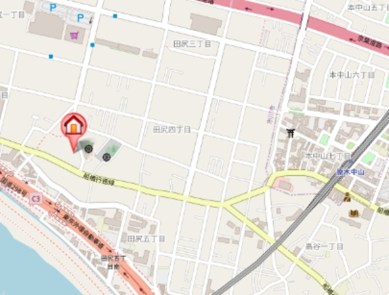 ルミナス田尻の地図