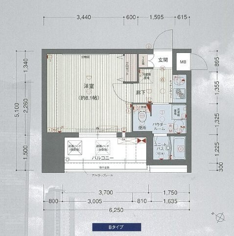 プレサンス大阪城公園ファーストシートの間取り