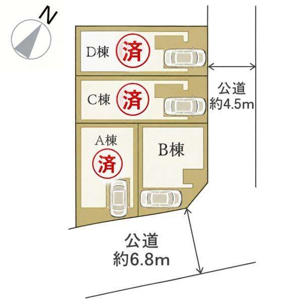 横浜市鶴見区東寺尾１丁目の新築一戸建の前面道路含む現地写真|駅までは平坦な道で行くことも可能です。お気軽にお問い合わせください。