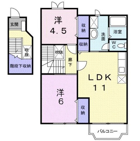 セトル二杉Ⅱ　Ｂ棟の間取り