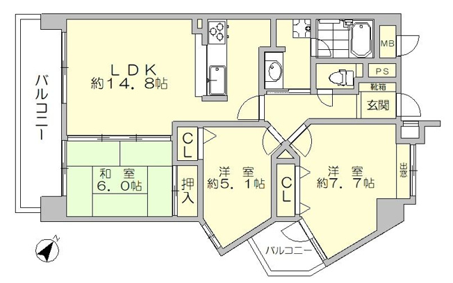 【区画図】 | アーサー大橋エクシオⅡ