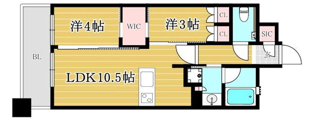 【間取り】 | クリオ福岡博多ミッドグレイス