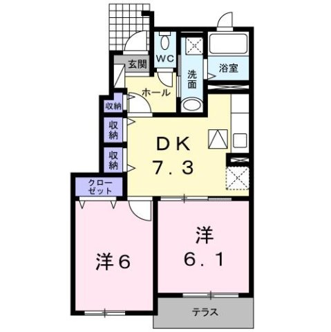 フェリーチェⅡ　Ｄの間取り
