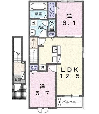 アンフィニ　アムールⅡの間取り