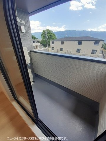 鹿黒アパート　Ｂのバルコニー