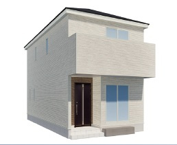 高知市秦南町　第1　新築戸建　の完成予想図|2LDK+S　土地面積　88.32㎡　（約26.71坪）建物面積　 79.38㎡   （約24.01坪）
