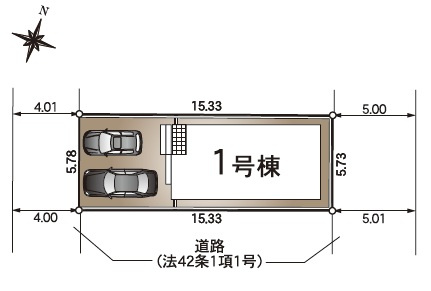 高知市秦南町　第1　新築戸建　の区画図|土地面積　88.32㎡　（約26.71坪）建物面積　 79.38㎡   （約24.01坪）