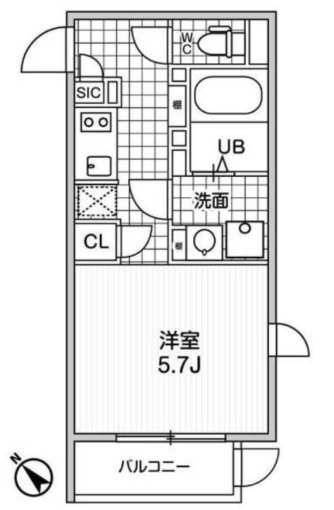 MDM駒沢大学　礼金0　ネット無料　築浅の間取り