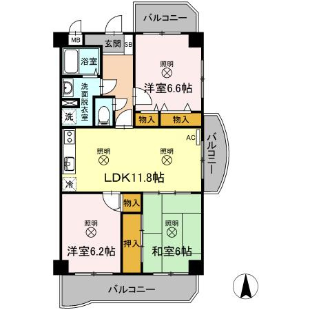 【間取り】 | パークサイドＨＩＲＡＴＡ　