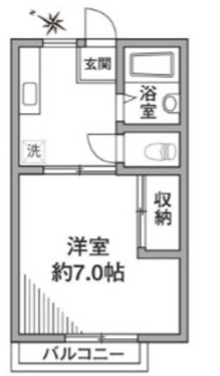 クレッシェンドK　ネット無料　角部屋　陽当たり良好の間取り