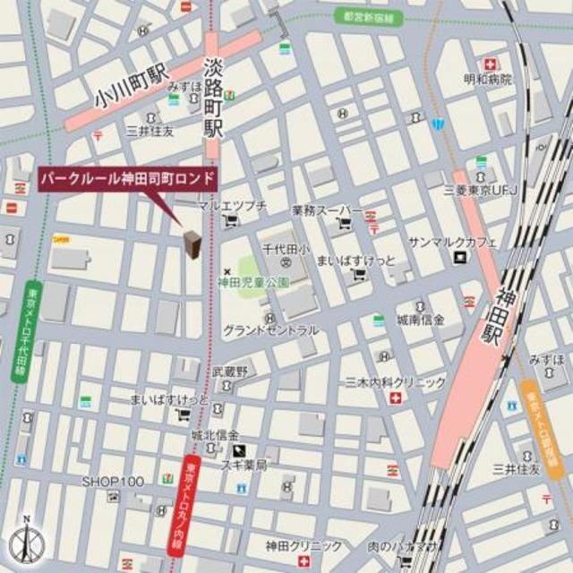 パークルール神田司町ロンドの地図