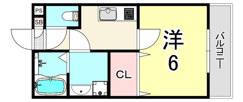 尼崎市道意町２丁目のアパートの間取り